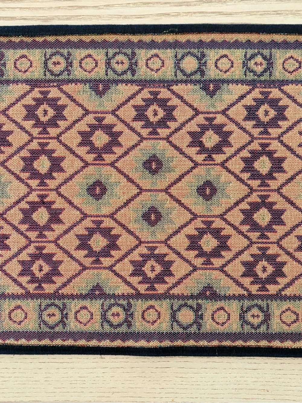 Set of 5 Handwoven Tribal Accent Placemats- Red, Black & Cream